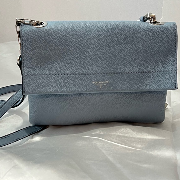 Tahari Farah Light Blue Crossbody Bag - Picture 2 of 6